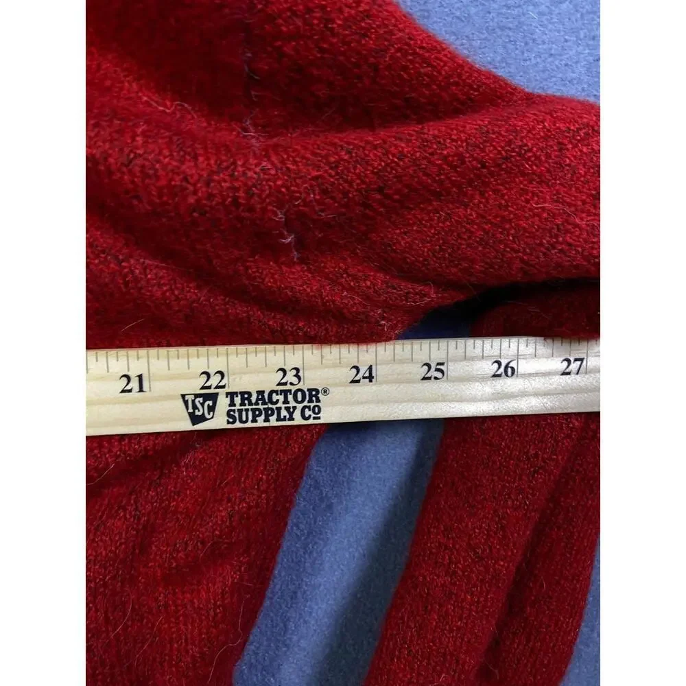 Sincerely Jules Sweater Women XLarge Red Pullover Mock Neck White Bow Preppy